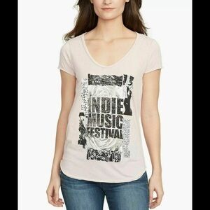 NWT William Rast Cutout Graphic T-shirt Sz M